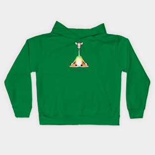 Levitating Meditating Giraffe Rainbow Kids Hoodie